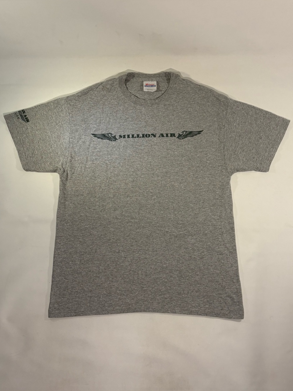 RARE VINTAGE MILLION AIR SAN JUAN GREY SHORT SLEEVE HANS HEAVYWEIGHT T-SHIRT